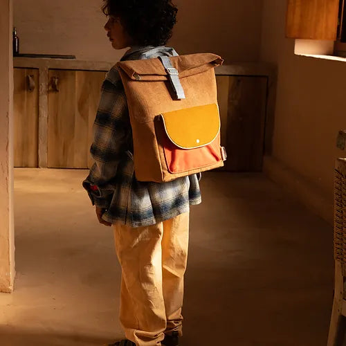 Mochila de pana color marrón Sticky Lemon