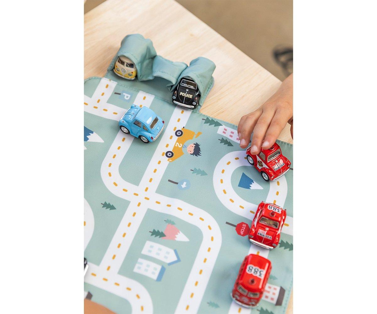 Juego mantel con Circuito Menta + 3 Coches