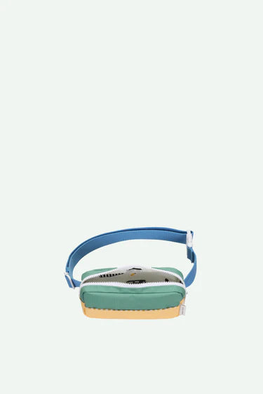 Riñonera infantil colourblocking aquatic green + sandy yellow