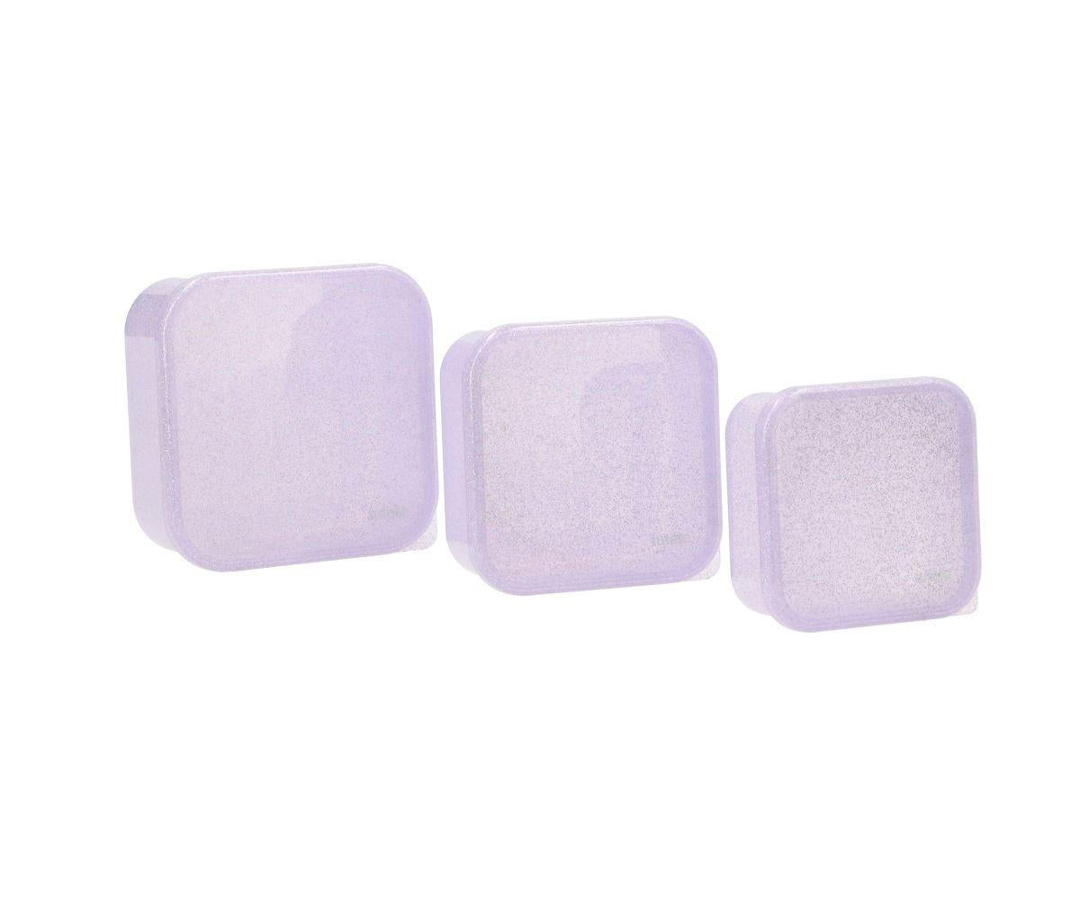 Set 3 fiambreras Glitter Lilac