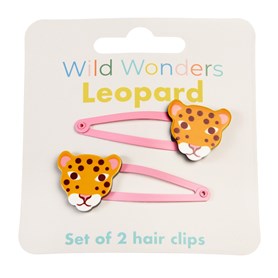 Leopard hair clips (2 pack)