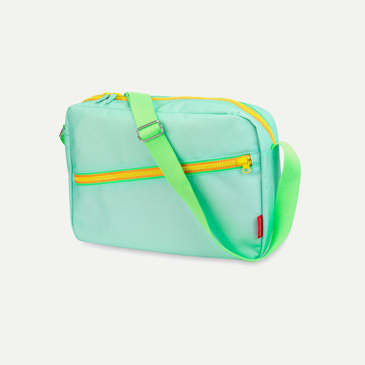 Lime colored recycled plastic Engel Punt crossbody bag