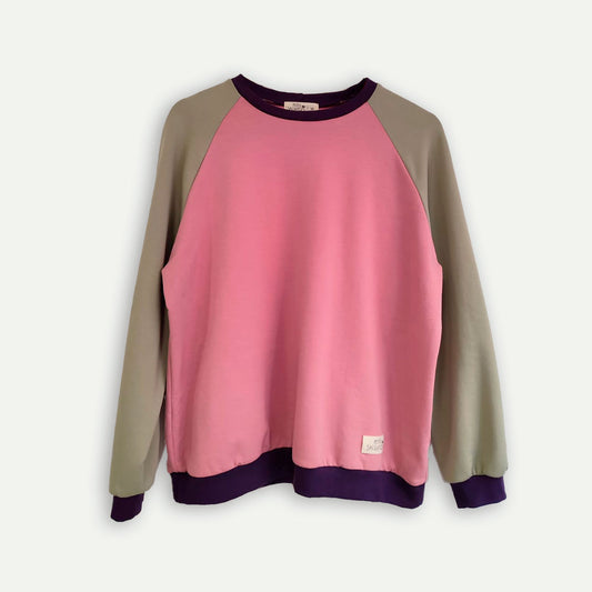 Tricolor sweatshirt (pink, stone, lilac)